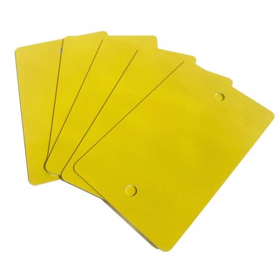 Teinemerker gult plastkort